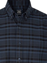 Savile Row Company 100% Cotton Check Casual Oxford Black Shirt - Image 5 of 5