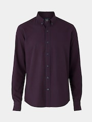 Savile Row Company Purple 100% Cotton Gingham Check Casual Oxford Shirt - Image 3 of 5