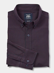 Savile Row Company Purple 100% Cotton Gingham Check Casual Oxford Shirt - Image 4 of 5