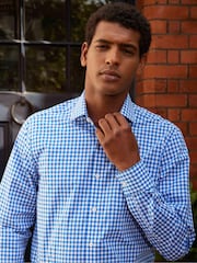 Savile Row Company 100% Cotton Check Single Cuff Formal Shirt - Image 2 of 5