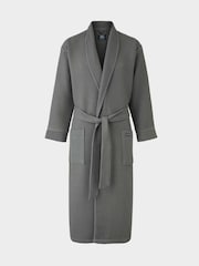 Savile Row Company Grey 100% Cotton Waffle Dressing Gown - Image 2 of 4
