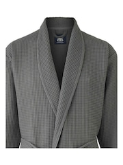Savile Row Company Grey 100% Cotton Waffle Dressing Gown - Image 3 of 4