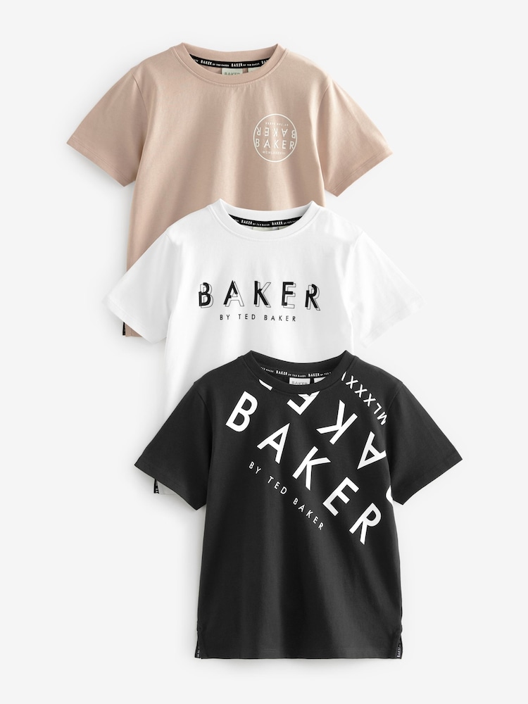 Baker by Ted Baker 100% bombažne majice s kratkimi rokavi in grafiko 3 Komplet - Slika 1 iz 7 Baker by Ted Baker 100% bombažne majice s kratkimi rokavi in grafiko 3 Komplet - Slika 1 iz 7