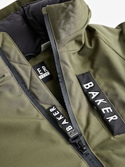 Baker by Ted Baker Khaki/Green Shower Resistant Padded Bomber Coat - Image 9 of 12