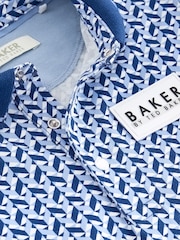 Baker by Ted Baker Printed 100% Cotton Polo Shirt - Image 7 of 8