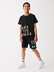 Baker by Ted Baker 100% Cotton Graphic Black T-Shirt and Shorts Set - Image 1 of 9