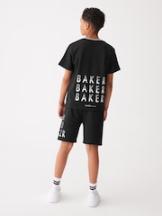 Baker by Ted Baker 100% Cotton Graphic Black T-Shirt and Shorts Set - Image 2 of 9