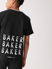 Baker by Ted Baker 100% Cotton Graphic Black T-Shirt and Shorts Set - Image 5 of 9