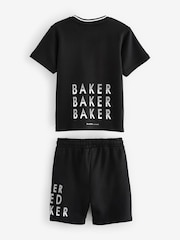 Baker by Ted Baker 100% Cotton Graphic Black T-Shirt and Shorts Set - Image 7 of 9