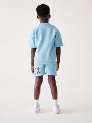 Baker by Ted Baker Blue Letter Sweatshirt and Shorts Set - Image 4 of 6