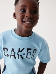 Baker by Ted Baker Blue Letter Sweatshirt and Shorts Set - Image 5 of 6