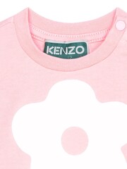KENZO KIDS Baby Pink Flower Logo Print Short Sleeve Dress - Image 3 of 3