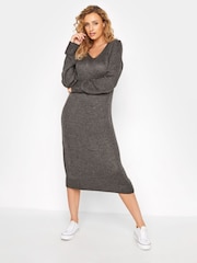 Long Tall Sally Grey Knitted Midi Dress - Image 2 of 4