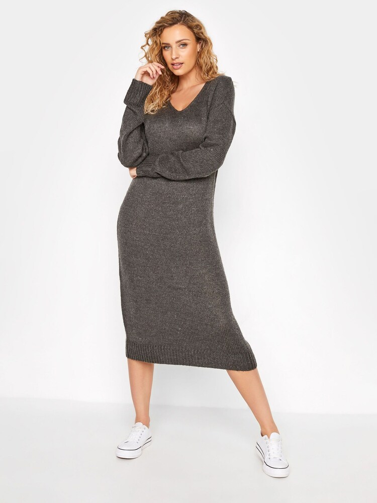Long Tall Sally Grey Knitted Midi Dress - Image 2 of 4