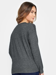 M&Co Grey Petite All-Over Star Jumper - Image 2 of 4