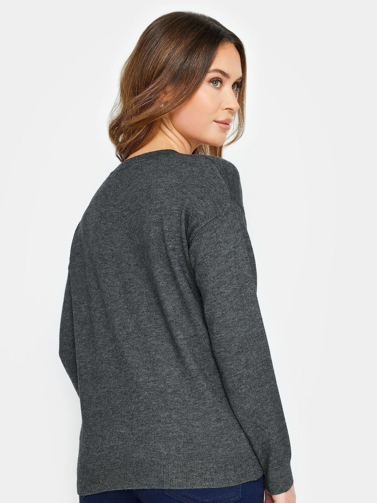 M&Co Grey Petite All-Over Star Jumper - Image 2 of 4 M&Co Grey Petite All-Over Star Jumper - Image 2 of 4