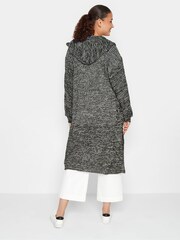 Long Tall Sally Black Mono Twist Hooded Cardigan - Image 2 of 4