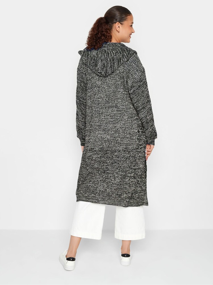 Long Tall Sally Black Mono Twist Hooded Cardigan - Image 2 of 4