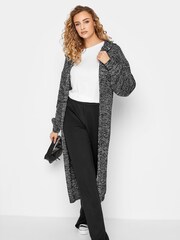 Long Tall Sally Black Mono Twist Hooded Cardigan - Image 3 of 4