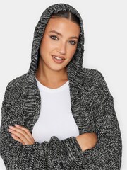 Long Tall Sally Black Mono Twist Hooded Cardigan - Image 4 of 4