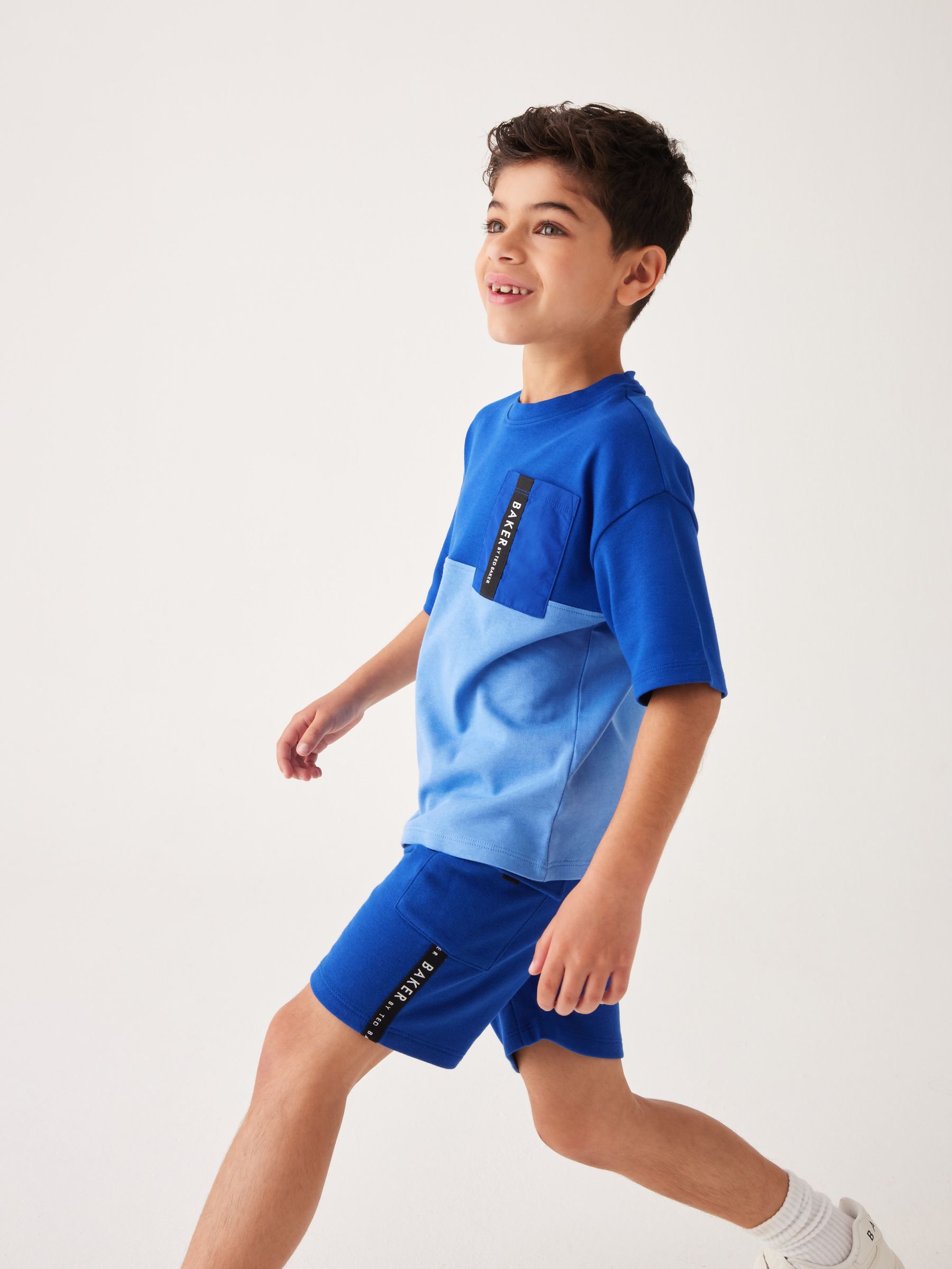Buy Baker by Ted Baker Blue Colourblock 100% Cotton T-Shirt and Shorts Set  from Next Luxembourg