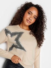 M&Co Pink Large Petite Blush Star Jumper - Image 4 of 4
