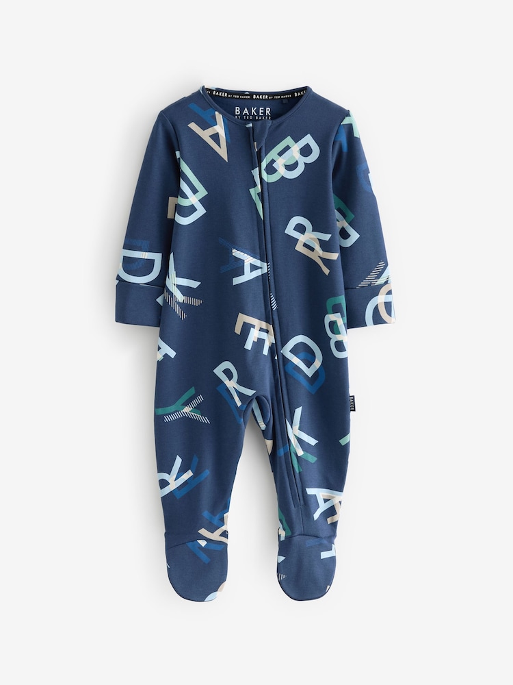 Baker by Ted Baker 100% Cotton Sleepsuit 3 Pack - Image 2 of 7 Baker by Ted Baker 100% Cotton Sleepsuit 3 Pack - Image 2 of 7