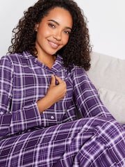 M&Co Purple Woven Check Pyjama Set - Image 5 of 5