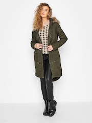 Long Tall Sally Green Faux Fur Trim Parka - Image 2 of 5
