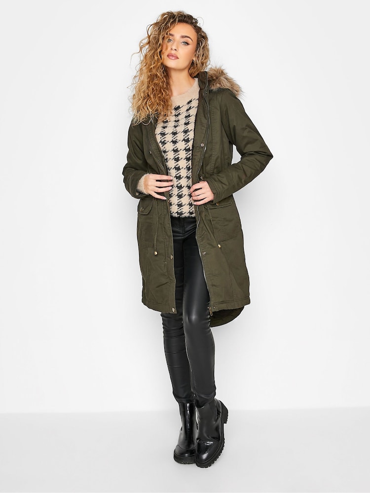 Long Tall Sally Green Faux Fur Trim Parka - Image 2 of 5