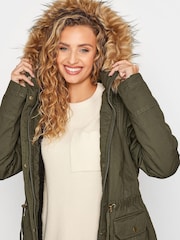 Long Tall Sally Green Faux Fur Trim Parka - Image 5 of 5