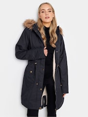 Long Tall Sally Blue Faux Fur Trim Parka - Image 1 of 4
