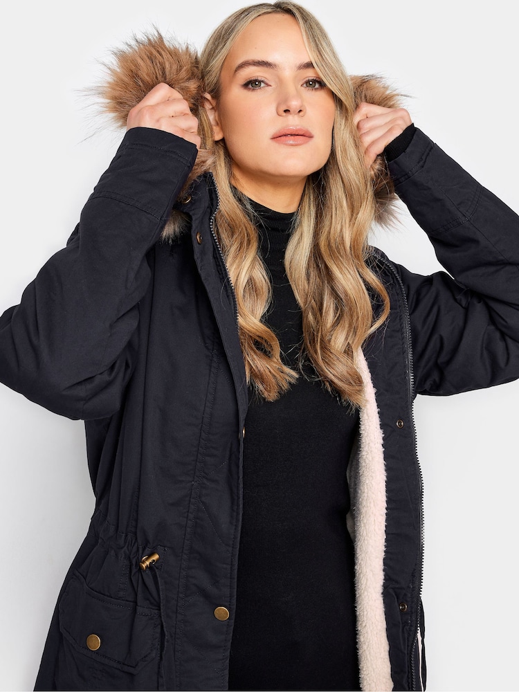 Long Tall Sally Blue Faux Fur Trim Parka - Image 4 of 4