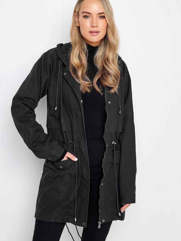 Long Tall Sally Black Washed Twill Parka - Image 1 of 4