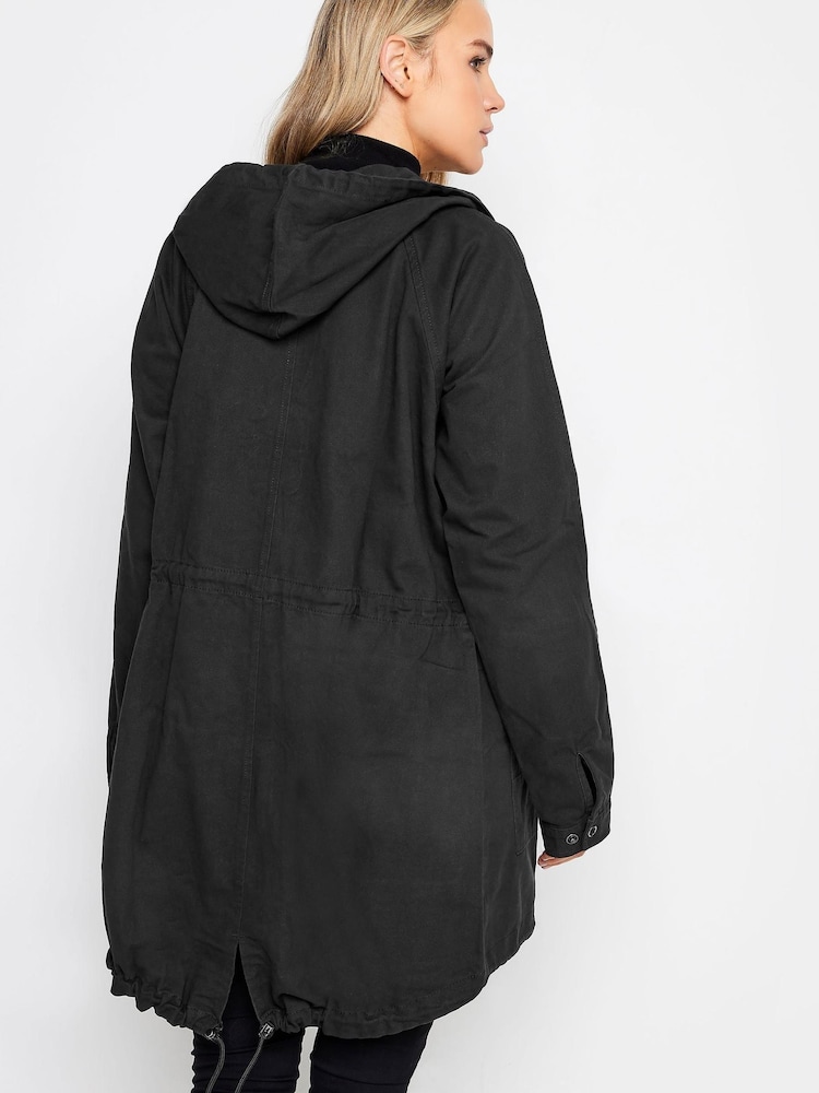 Long Tall Sally Black Washed Twill Parka - Image 2 of 4