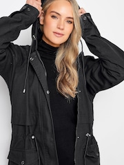Long Tall Sally Black Washed Twill Parka - Image 4 of 4