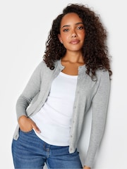 siva - M&Co Petite Button Cardigan - Slika 4 iz 4