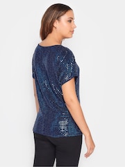 Long Tall Sally Blue Sequin T-Shirt - Image 2 of 4