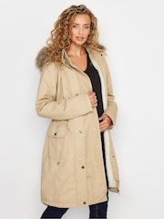 Long Tall Sally Natural Maternity Faux Fur Trim Parka - Image 3 of 5