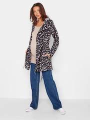 Long Tall Sally Black Maternity Animal Print Pocket Parka - Image 1 of 5