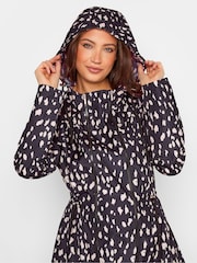 Long Tall Sally Black Maternity Animal Print Pocket Parka - Image 5 of 5