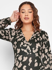 Long Tall Sally Black & Natural Marking Print Midi Dress - Image 4 of 4