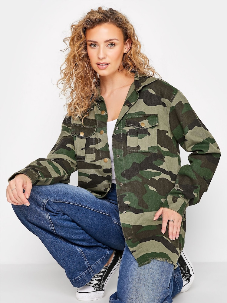 Long Tall Sally Green Camo Utility Jacket - Image 1 of 4