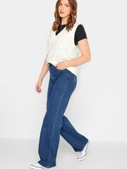 Long Tall Sally White Cable Knit Sweater Vest - Image 4 of 4