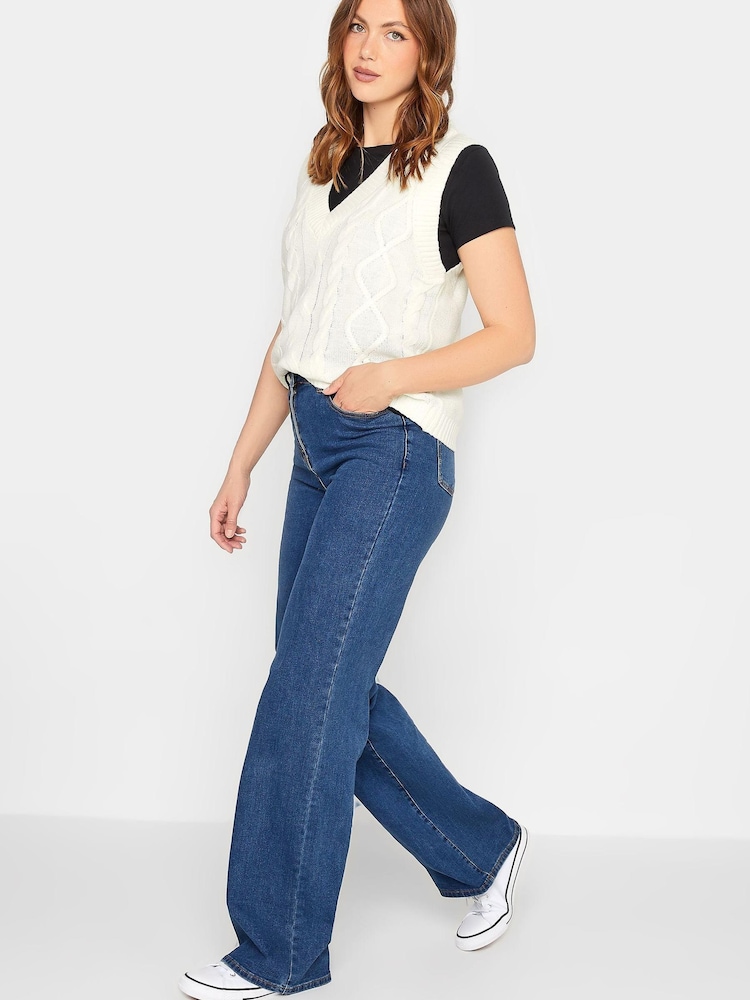 Long Tall Sally White Cable Knit Sweater Vest - Image 4 of 4