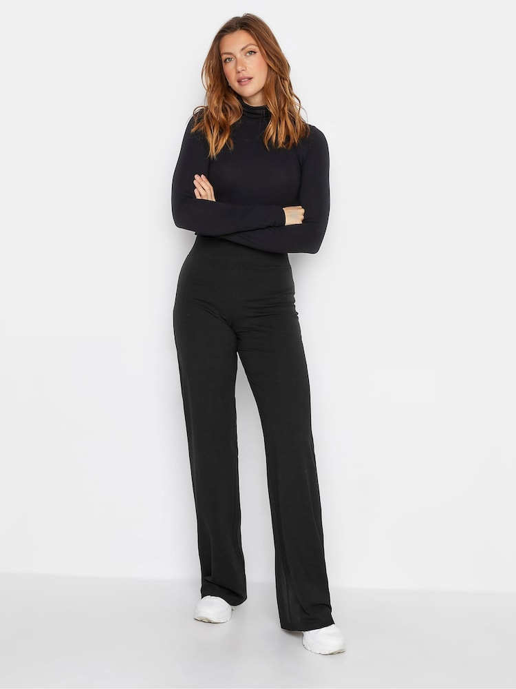 Long Tall Sally Black Wide Leg Jersey Yoga Pants - Image 2 of 4