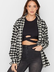 Long Tall Sally Black Checked Shacket - Image 1 of 4