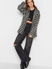 Long Tall Sally Black Checked Shacket - Image 3 of 4