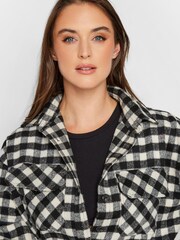 Long Tall Sally Black Checked Shacket - Image 4 of 4