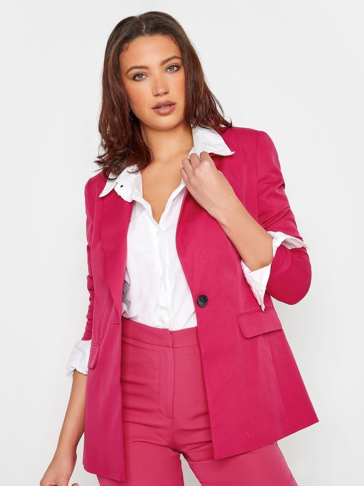 Long Tall Sally Pink Scuba Crepe Blazer - Image 1 of 4